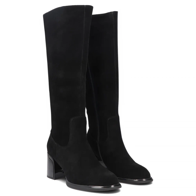 Leather heeled boots Filippo DKZ8192/26 BK black