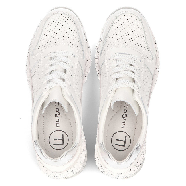 Skórzane Sneakersy Filippo DP2008/21 WH białe