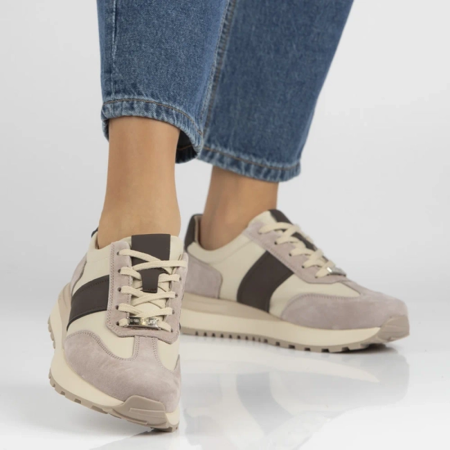 Leather sneakers Filippo DP7509/26 BE beige