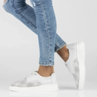 Skórzane półbuty Filippo DP4405/24 WH białe