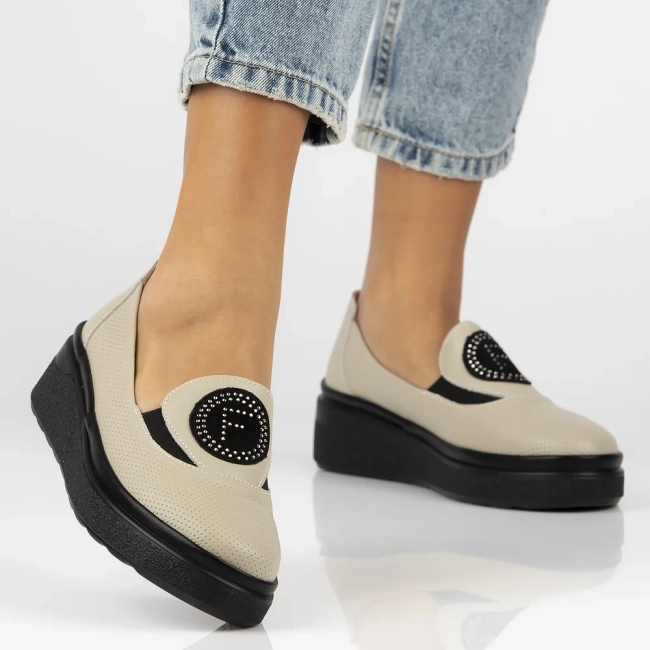 Leather shoes Filippo DP6801/25 BE beige