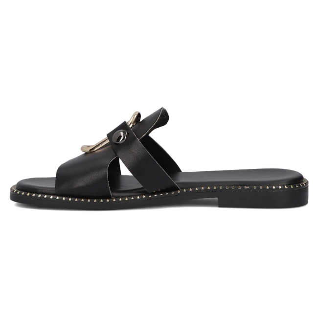 Skórzane klapki Filippo DK6264/24 BK czarne