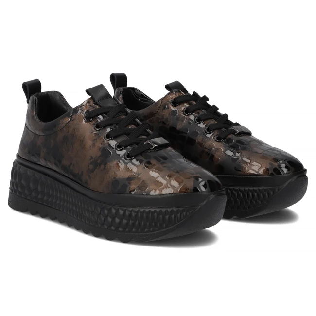 Skórzane sneakersy Filippo DP7284/25 BR brązowe