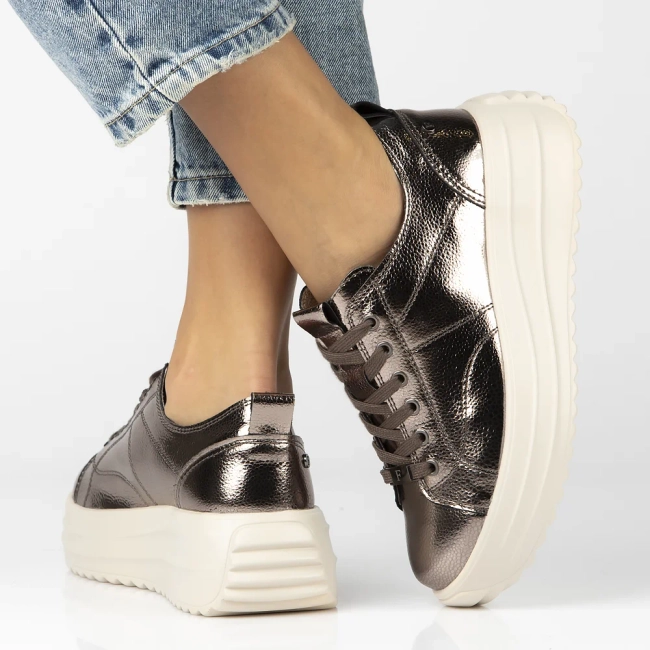 Leather sneakers Filippo DP6795/25 GN gun metal