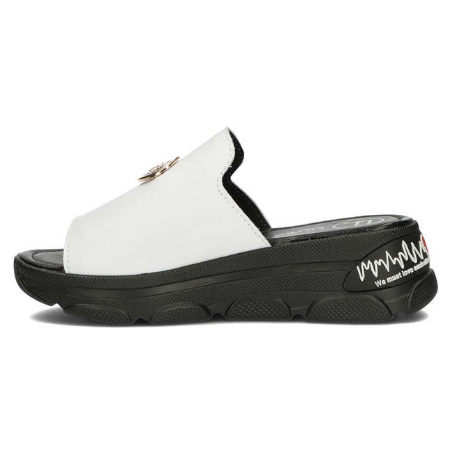 Leather slippers Filippo DK3872/22 WH white