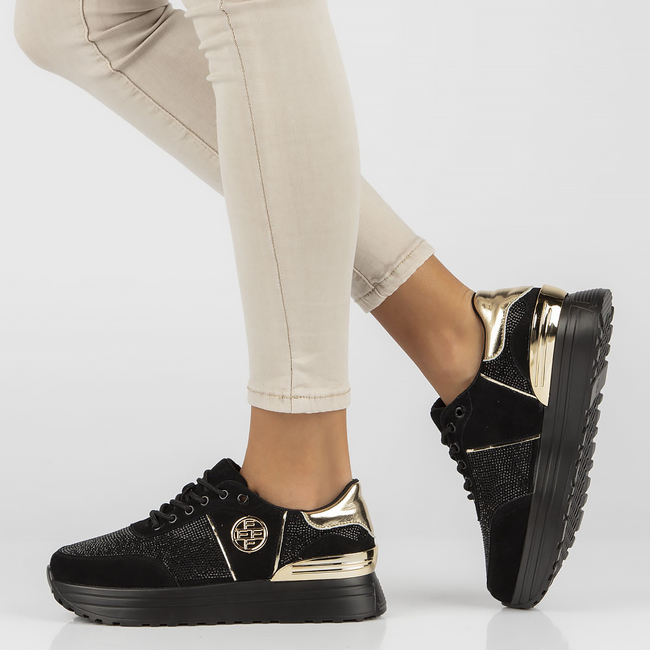 Leather sneakers Filippo DP3538/23 BK D black