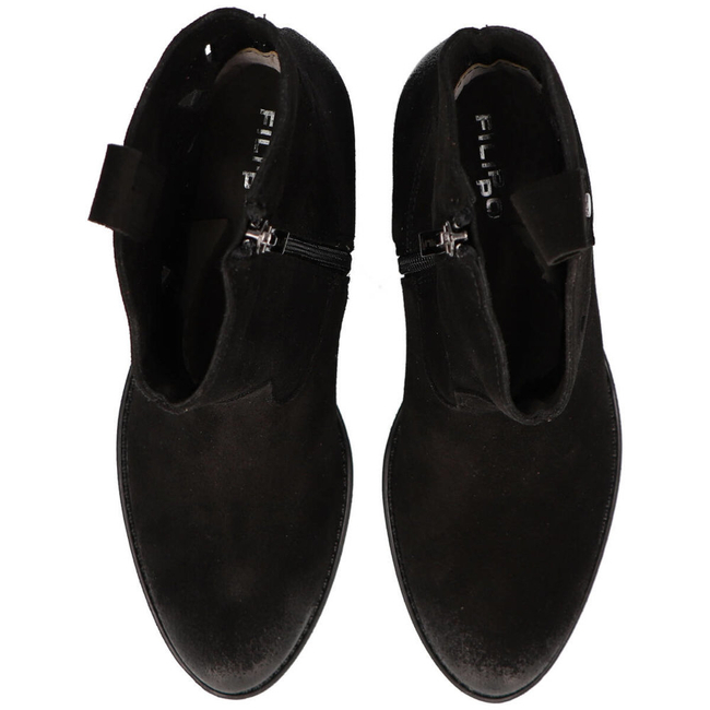 Botki Filippo 30051 Welur Czarny