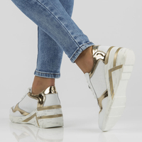 Skórzane Sneakersy Filippo DP3693/22 WH białe