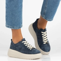 Skórzane sneakersy Filippo DP6795/26 NV granatowe