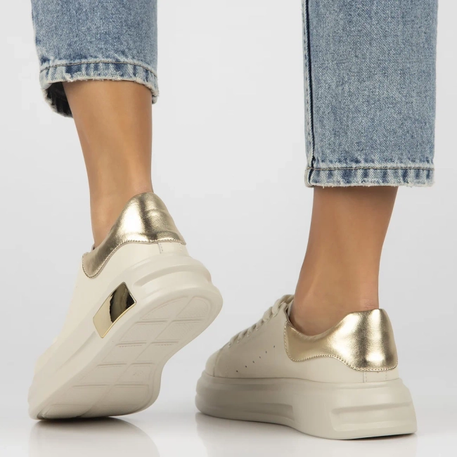 Skórzane sneakersy Filippo DP6807/25 BE beżowe