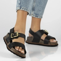 Leather sandals OCA-254 OPAK NEGRO black