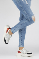 Skórzane sneakersy  Filippo DP1410/20 WH RD białe