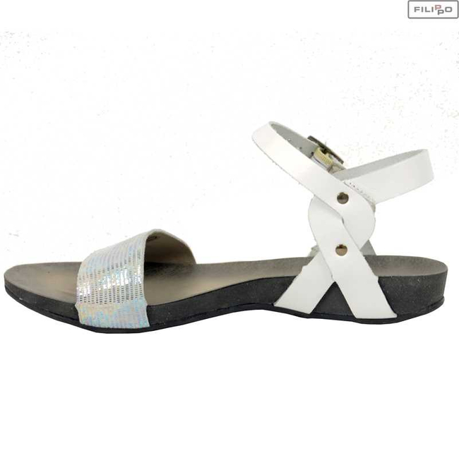 Sandals LEMAR 40027 white+white petrol 8023431