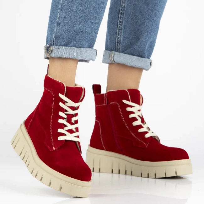 Leather ankle boots Filippo DBT7267/25 RD red