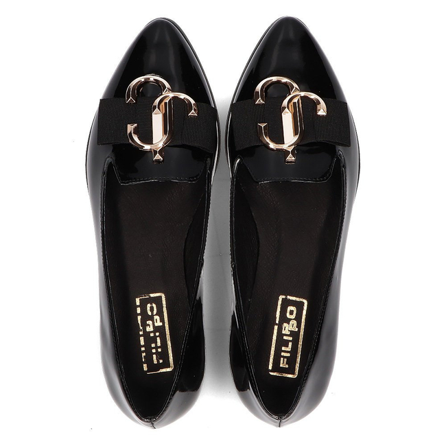 Leather loafers Filippo 2588 black lacquered