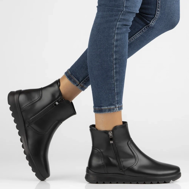 Skórzane botki Filippo DBT6630/24 BK czarne