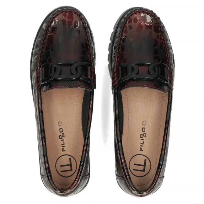 Leather loafers Filippo DP3334/24 BG burgundy