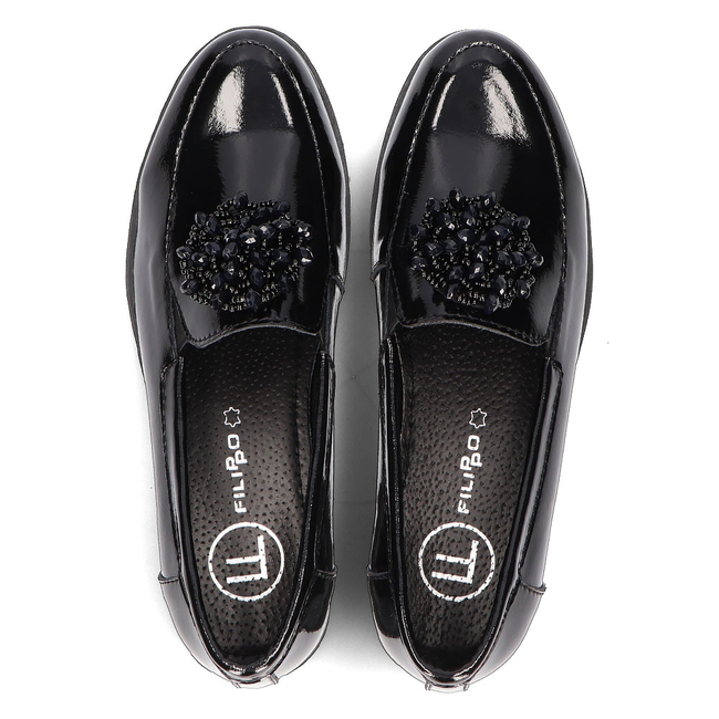 Skórzane półbuty Filippo DP3174/21 BK czarne