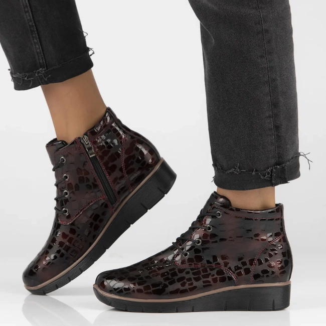 Leather ankle boots Filippo DBT3169/25 BG burgundy