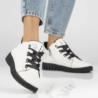 Skórzane trzewiki Filippo DBT3197/25 WH białe