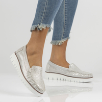 Leather loafers Filippo DP3534/22 SI silver