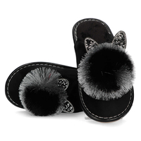 Slippers Filippo black pompon