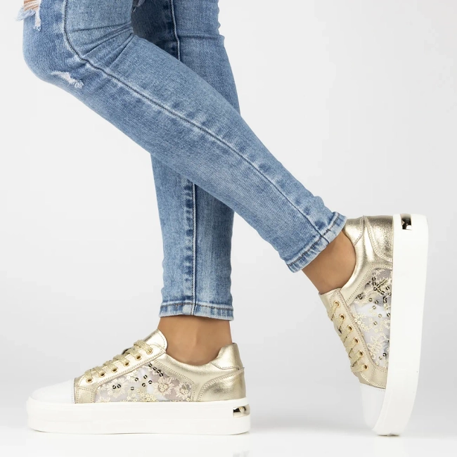 Leather sneakers Filippo DP7060/25 GO gold