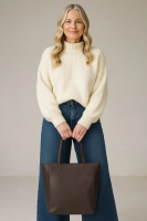 Leather handbag Toscanio A264 dark brown