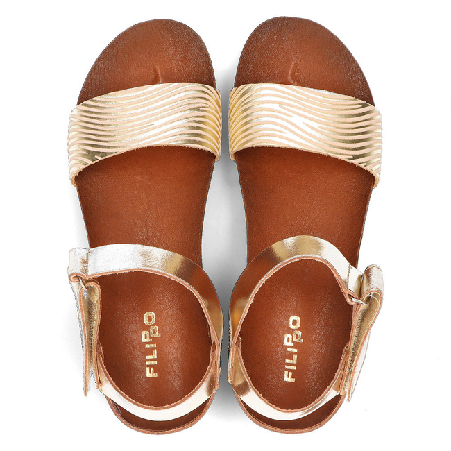 Skórzane sandały Filippo 40143 złote