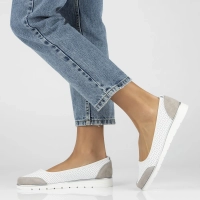 Leather shoes Filippo DP4524/25 WH GR white-grey