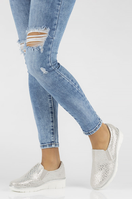 Leather shoes Filippo DP1325/22 silver