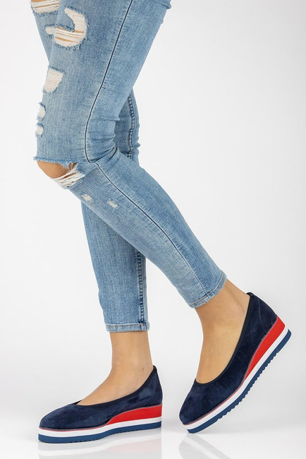 Leather ballerinas Filippo DP2323/21 NV navy blue