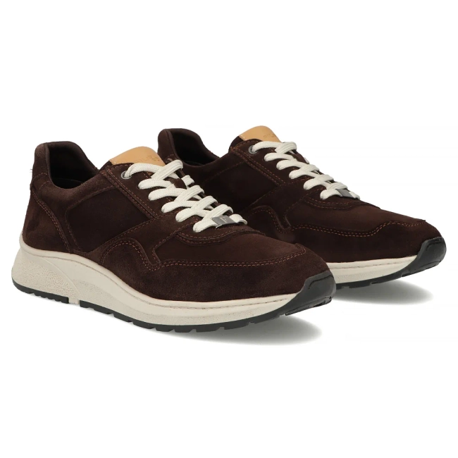 Skórzane sneakersy Filippo MP8275/26 D BR ciemnobrązowe
