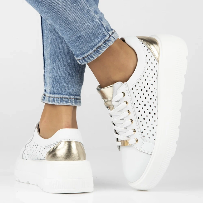 Leather sneakers Filippo DP6866/25 WH white