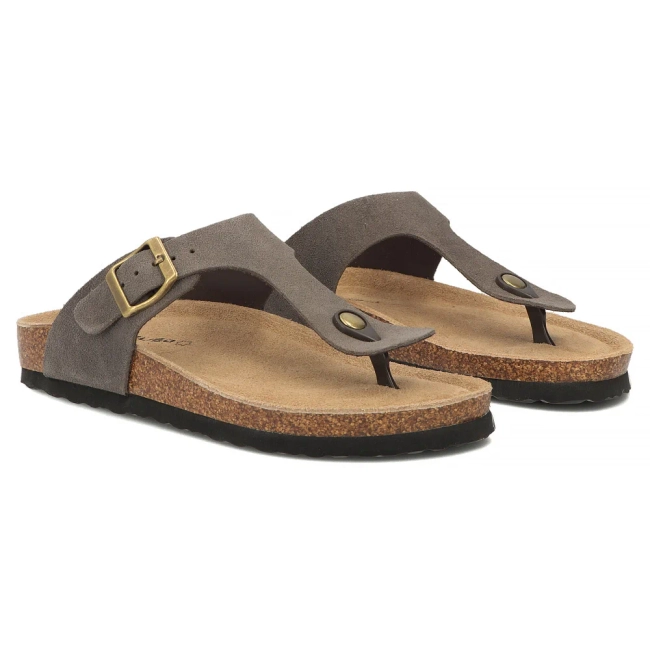 Skórzane klapki Filippo DK7916/26 TP taupe
