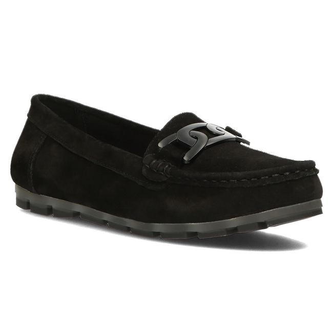 Skórzane mokasyny Filippo DP3630/23 BK czarne