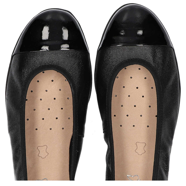 Skórzane baleriny Caprice 9-22152-24 033 czarne