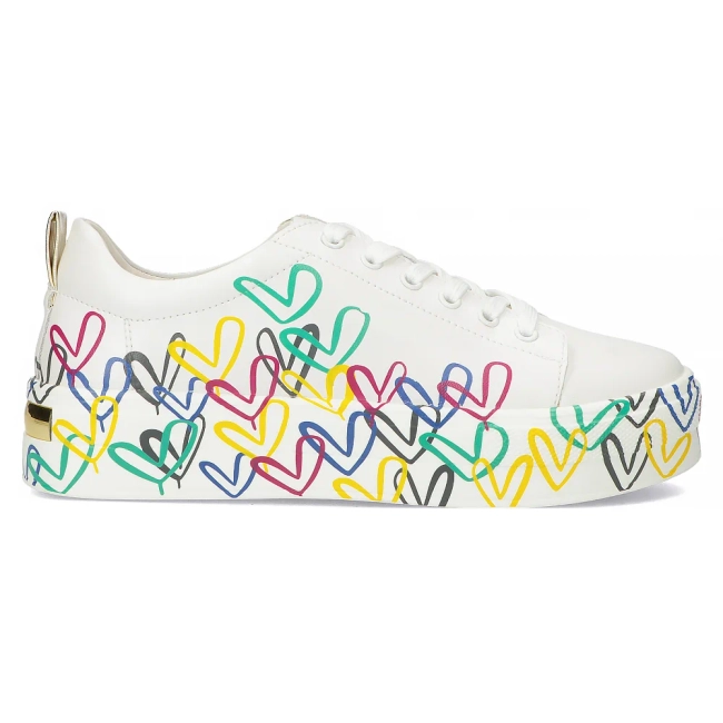 Skórzane półbuty na platformie Filippo DP3533/24 WH MLT białe