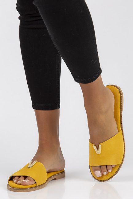 Leather Slippers Filippo LH-200 yellow