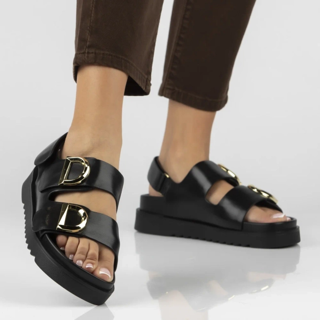 Leather sandals Filippo DS7829/26 BK black