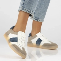 Skórzane sneakersy Filippo DP6770/25 WH BE biało beżowe