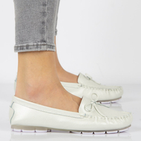 Skórzane mokasyny FILIPPO DP004/20 WH białe