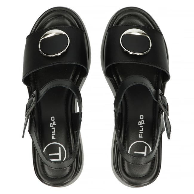 Leather sandals Filippo DS4411/23 BK black