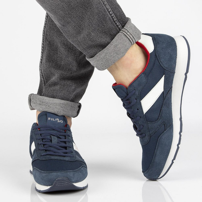 Leather shoes Filippo MSP2117/21 NV navy blue