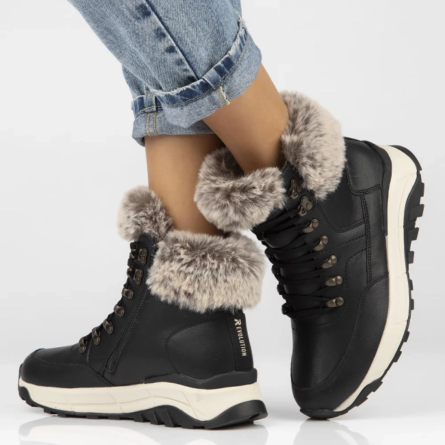 Ankle Boots Rieker leather W0063-00 Black