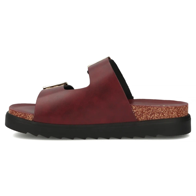 Leather flip-flops Yokono TUNEZ-262 ALASKA BURDEOS burgundy