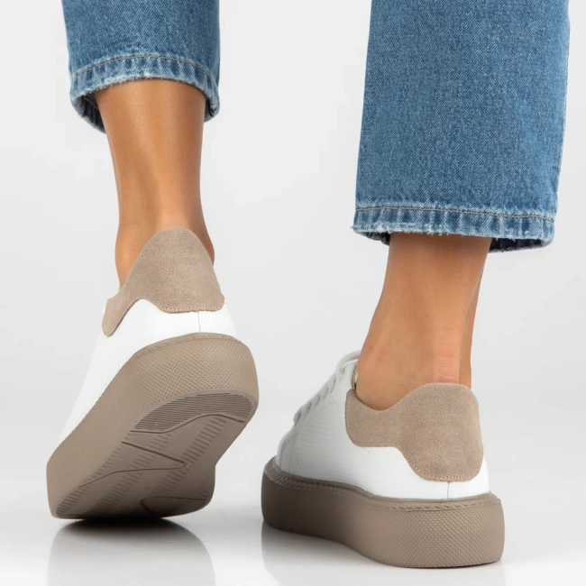 Skórzane sneakersy Filippo DP7502/26 WH białe