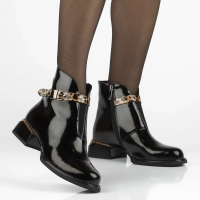 Skórzane botki na obcasie Filippo DBT7384/25 BK czarne