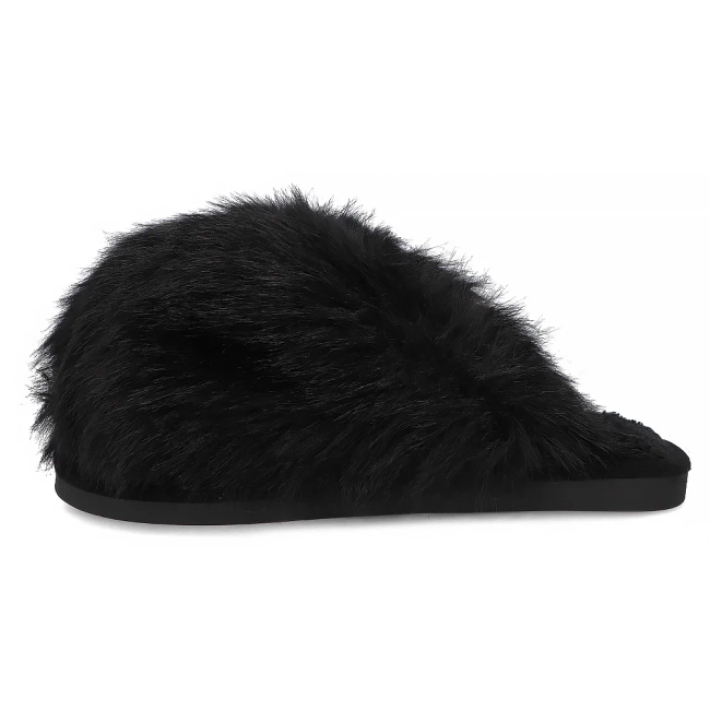 Fur slippers Filippo DK7475/25 BK black