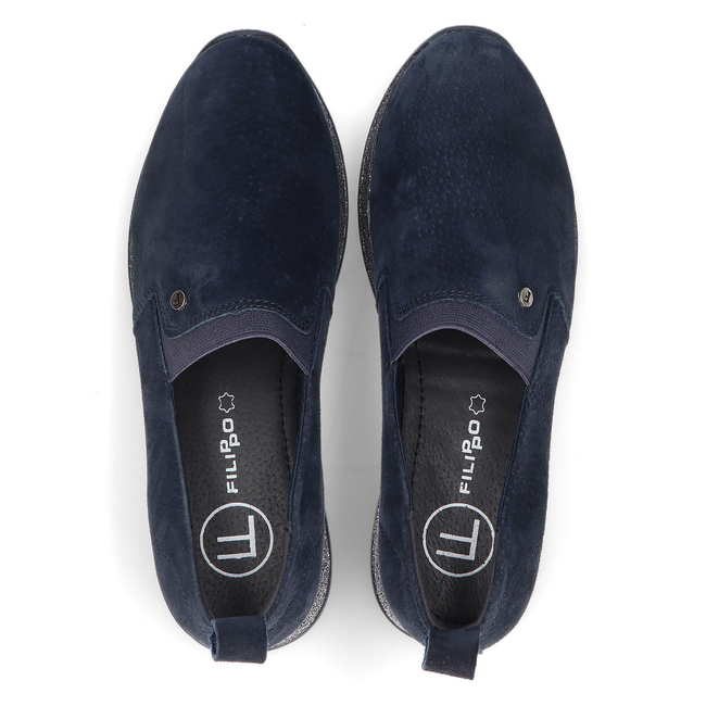Leather sneakers Filippo DP1500/21 NV navy blue